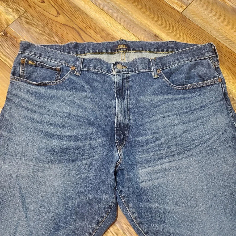 Polo Ralph Lauren Hampton Relaxed Straight Jeans Mens 42x30 Blue Denim Stretch